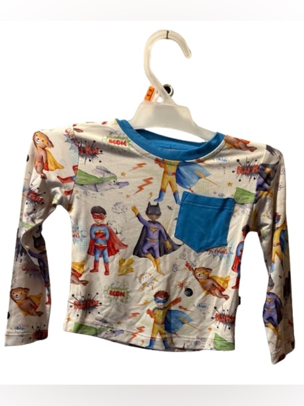 Superhero Animals x The Sleepy Sloth Bamboo Long‑Sleeve Tee – 6–12M
